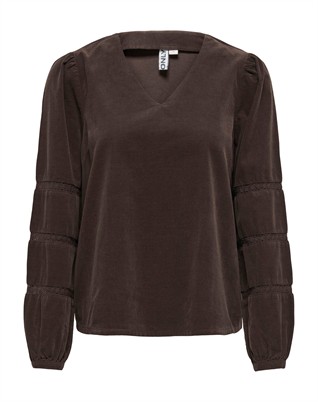 ONLAmie Cord Tape Bluse - Coffee Bean